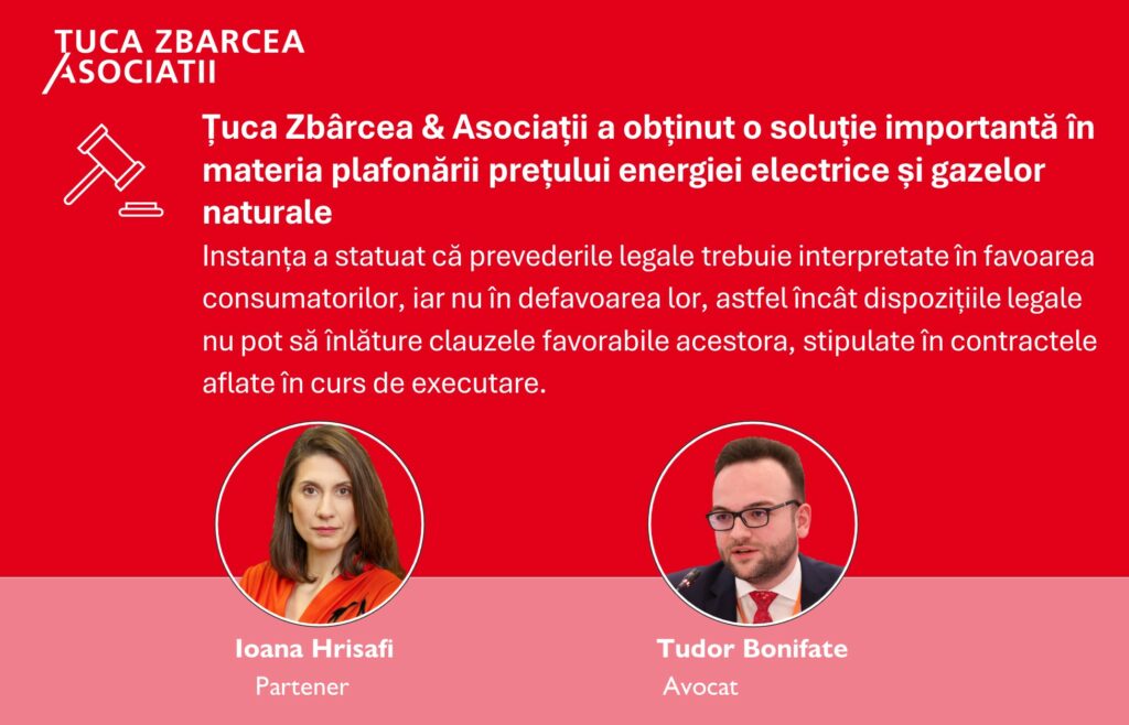 Plafonarea prețului energiei electrice și gazelor naturale: instanța decide că prevederile legale trebuie interpretate în favoarea consumatorilor